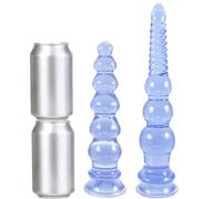 JDGPLM 2 Pièces Grand Gode Anal 24 cm / 32 cm Plug Anal Extra Long Boules Anales en Silicone Plug Anal avec Perles de 5,5/6 cm et Ventouse Massage de la Prostate Dilatateur d'Anus Jouet Sexuel Éroti