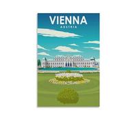 Jdheeh Poster vintage de Vienne en Autriche sur toile Décoration murale 20 x 30 cm