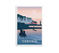 Jdheeh Poster vintage de voyage Cancale sur toile Décoration murale 30 x 45 cm