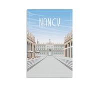 Jdheeh Poster vintage de voyage Nancy sur toile Décoration murale Poster 20 x 30 cm