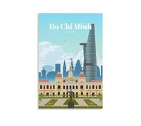 Jdheeh Poster vintage Ho Chi Minh Vietnam - Décoration murale sur toile - 20 x 30 cm