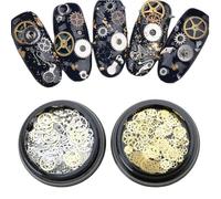 JDIEOQA 2 boîtes (200-240 pièces) mixtes Steampunk engrenages engrenages Gear Clock Charm UV Cadre Résine Remplissage de bijoux