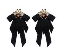 JDIEOQA Lot de 2 nœuds de ruban vintage pour femmes, grande papillon, abeille, nœud papillon, cravate, Cravat, broche en cristal, broche épingle pour femmes, designer de mode
