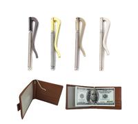 JDIEOQA Lot de 4 pinces à billets bifold en métal - Pour porte-monnaie - Pièces de rechange - Pince à ressort
