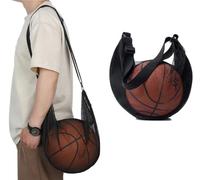 JDIEOQA Sac à Ballon avec Poche zippée, bandoulière en Maille, Rangement pour équipement de Sport, Sac de Basket-Ball, Football, Volley-Ball, Rugby, Plage bandoulière