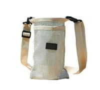 JDIEOQA Sac à bandoulière portable pour bouteille d'eau de sport, porte-boisson en maille avec sangle réglable pour le camping en plein air, pochettes en nylon