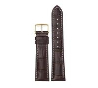 JDIME Bracelet de montre adapté pour Longines célèbre artisan Phase de lune Comcast magnifique boucle papillon en cuir véritable interdiction de montre originale(Brown Gold Pin Buckl,19mm)