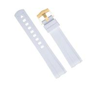 JDIME Bracelet de montre de plongée pour Omega, avec boucle ardillon de 20mm, extrémité incurvée, qualité FKM, caoutchouc fluoré, nouveau bracelet de montre, 300(White 2)