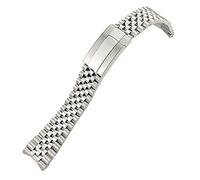 JDIME Bracelet de montre en acier inoxydable solide 904L, 21mm, adapté au bracelet Rolex 41mm Oyster Perpetual Datejust, argent, marque de luxe(20mm)