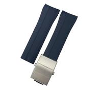 JDIME Bracelet de montre en caoutchouc de Silicone, 21mm 22mm, remplacement pour MIDO M026 Ocean Star HydroConquest, bracelet de montre de Sport étanche(Blue silver,22mm)