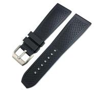 JDIME Bracelet de montre en caoutchouc et Silicone, 23mm 24mm 22mm 21mm 20mm, pour calibre Cartier London Tank Santos, bracelet de montre souple et étanche(Black style 1,23mm)