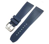 JDIME Bracelet de montre en caoutchouc et Silicone, 23mm 24mm 22mm 21mm 20mm, pour calibre Cartier London Tank Santos, bracelet de montre souple et étanche(Blue style 1,24mm)