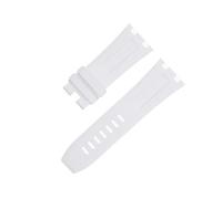 JDIME Bracelet de montre en caoutchouc FKM souple, pour Audemars et Piguet 15710/15703, libération non rapide, 28mm, fluor naturel, accessoires(White)
