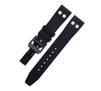 JDIME Bracelet de montre en caoutchouc fluoré naturel FKM, 20mm, avec Rivet, pour IWC Big Pilot Mark Portugieser, bracelet souple(Black 2,21MM)