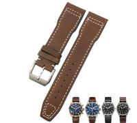 JDIME Bracelet de montre en cuir de vache, 20mm, 21mm, 22mm, adapté à IWC Pilot Portfino Mark ⅩⅢ IW3270, bracelet de montre en cuir de veau, outils gratuits(Brown,21mm No clasp)