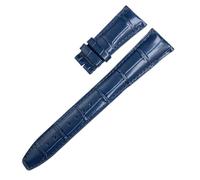 JDIME Bracelet de montre en cuir de vache véritable, pour IWC portugais Porotfino, montres de pilote de la famille, 20mm 21mm 22mm, boucle pliante(Blue,22mm)