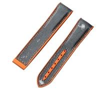 JDIME Bracelets de montre en caoutchouc et Silicone, 20mm 22mm, en Nylon, pour Omega, Seamaster 300m GMT Chrono 600m Planet Ocean 215(Grey Orange No Bukle,22mm)