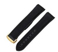 JDIME Bracelets de montre en caoutchouc et Silicone, 20mm 22mm, en Nylon, pour Omega, Seamaster 300m GMT Chrono 600m Planet Ocean 215(Black Yellowgd,22mm)