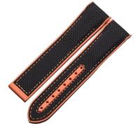 JDIME Bracelets de montre en caoutchouc et Silicone, 20mm 22mm, en Nylon, pour Omega, Seamaster 300m GMT Chrono 600m Planet Ocean 215(Black Orange No Bkle,20mm)