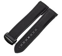 JDIME Bracelets de montre en caoutchouc et Silicone, 20mm 22mm, en Nylon, pour Omega, Seamaster 300m GMT Chrono 600m Planet Ocean 215(All Black,20mm)