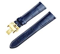 JDIME Bracelets de montre en cuir de vachette pour L2 L4 Master Collection phare Evidenza Bracelet bracelets de montre Bracelet en cuir de veau L2.628.673(Blue gold,22mm(Buckle 20mm))