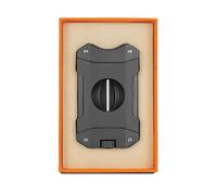 JDIME Coupe-V 3 en 1 en acier inoxydable, outil de coupe de précision professionnel avec support intégré et base rotative, tondeuse portable avec poinçon intégré (A)