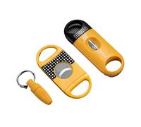 JDIME Ensemble d'accessoires 3 en 1 pour cigares - Outils de coupe et de perforation portables en alliage de zinc, taille de poche pour bureau, cadeau pour homme (F)