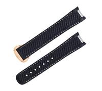 JDIME Incurvé Fin Fluoreux Caoutchouc pour Omega bande Seamaster 300 AQUA TERRA AT150 8900 Montre Bracelet Souple Hommes Remplacement, 20, Acétate, Pas de gemme