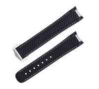 JDIME Incurvé Fin Fluoreux Caoutchouc pour Omega bande Seamaster 300 AQUA TERRA AT150 8900 Montre Bracelet Souple Hommes Remplacement, 20, Acétate, Pas de gemme