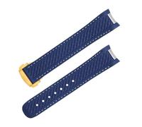 JDIME Incurvé Fin Fluoreux Caoutchouc pour Omega bande Seamaster 300 AQUA TERRA AT150 8900 Montre Bracelet Souple Hommes Remplacement, 20, Acétate, Pas de gemme