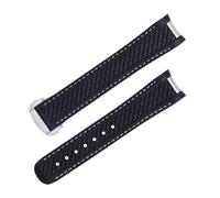 JDIME Incurvé Fin Fluoreux Caoutchouc pour Omega bande Seamaster 300 AQUA TERRA AT150 8900 Montre Bracelet Souple Hommes Remplacement, 20, Acétate, Pas de gemme