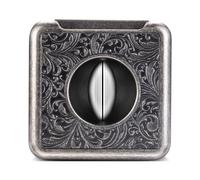 JDIME Outil professionnel 4 en 1 coupe-cigare, coupe en V de précision et tondeuse plate avec support pliable, accessoire en métal à motifs artistiques, outil à main multifonction (E)