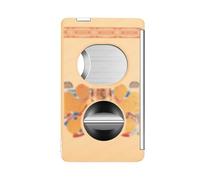 JDIME Outil professionnel 5 en 1 coupe-cigare, coupe en V de précision et pince plate avec support caché, accessoire en métal à motifs artistiques, outil multifonction à main (D)