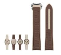 JDIME Pour Omega X Swatch Joint MoonSwatch Sports célestes 20mm bracelet de montre extrémité incurvée bracelets de montre nouveaux bracelets de montre en caoutchouc Silicone(Brown 2)