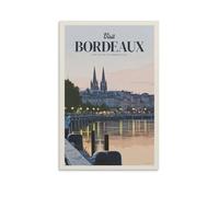 Jdjdu Affiches de voyage vintage France Bordeaux Cadeau Décoration murale Poster Toile Art Poster
