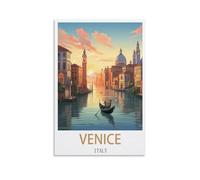 Jdjdu Affiches de voyage vintage Venise Italie Cadeau Décoration murale Poster Toile Art Poster