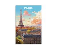 Jdjdu Poster de voyage vintage Paris France Cadeau Décoration murale Toile Art