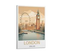 Jdjdu Poster vintage de voyage Londres Angleterre Cadeau Décoration murale Poster sur toile