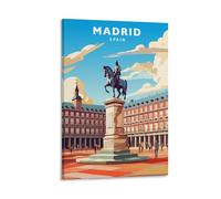 Jdjdu Poster vintage de voyage Madrid Espagne Cadeau Décoration murale Poster Toile Art Poster