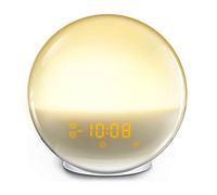 JDKC- Réveil WiFi, Lumière de Réveil Intelligente, avec APP et Commande Vocale, Veilleuse de Chevet, Compatible avec Alexa Google Home, 4 Alarmes et Fonction de Répétition, 2 Pièces