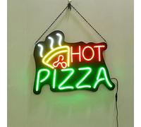JDKC- Super Brillant Enseignes Au Néon LED avec Télécommande sans Fil FR, Modes de Clignotement et de Défilement, Panneau Publicitaire pour Magasin, Bar, Hôtel, Café (Color : Hot Pizza)