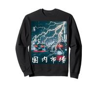 JDM Drift Racing Car Lightning Scène Nocturne sur Une Rue de Tokyo Sweatshirt