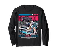 JDM Evolution Racing Passionné de Voitures animées Street Racing Manche Longue
