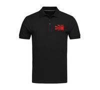 JDM Japan Rising Sun Imperial Polo Shirts Brodé Homme Hauts Homme, Noir , XL