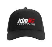 JDM Kanji Rising Sun Drift Casquette de baseball Art Flexfit Urban Curved Bill Dad Hat Sport, Noir , taille unique