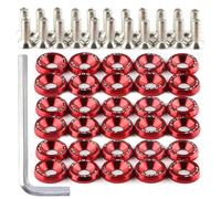 JDM Lot de 30 paires de rondelles à tête fraisée pour voiture, rondelles en aluminium anodisé et vis à tête fraisée M6 x 20 mm pour pare-chocs de véhicule, compartiment moteur, kit de personnalisation