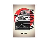 JDM Poster de voiture pour Mazda MX-5 Voiture de course Voiture de sport Décoration murale et Art Photo Famille Décoration de chambre 40 x 60 cm