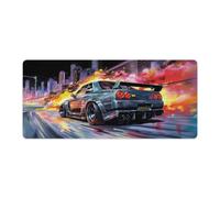 JDM Tapis de bureau de voiture sur le dessus du bureau Grand tapis de souris japonais Gaming Cool R32 Tokyo Drift JDM voiture Grand tapis de souris pour clavier d'ordinateur de bureau 90,9 x 40 cm