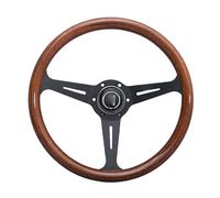 JDM - volant de course universel en bois classique, 14 pouces, 358mm, accessoires de voiture(Black without line)
