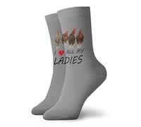 JDNFDR Chaussettes de cyclisme « I Heart Love All My Ladies » - Chaussettes de sport légères et confortables - Pour le cyclisme d'été, le basket-ball